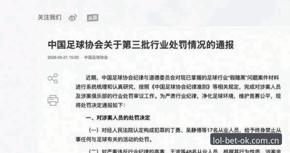 足协重磅处罚名单背后的真相：17人被终身禁足，48人遭禁赛